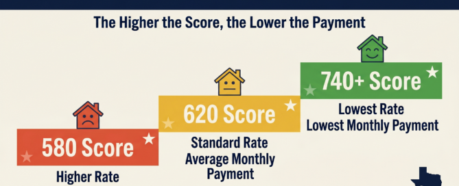 How credit score changes monthly mortgage payment in Texas